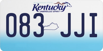 KY license plate 083JJI