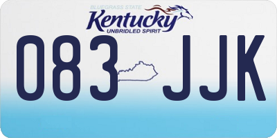 KY license plate 083JJK