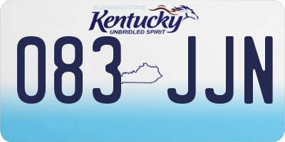 KY license plate 083JJN