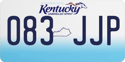 KY license plate 083JJP