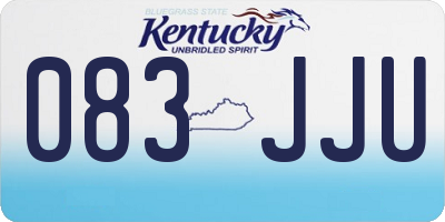 KY license plate 083JJU