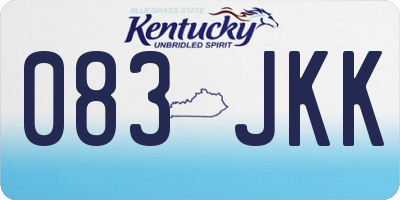 KY license plate 083JKK