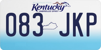 KY license plate 083JKP