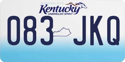 KY license plate 083JKQ