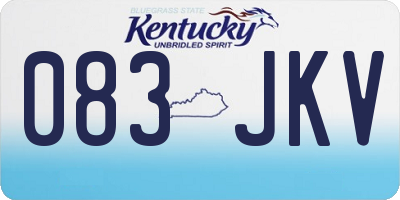 KY license plate 083JKV