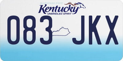 KY license plate 083JKX