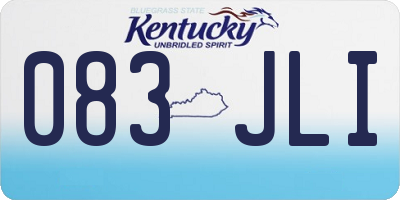 KY license plate 083JLI