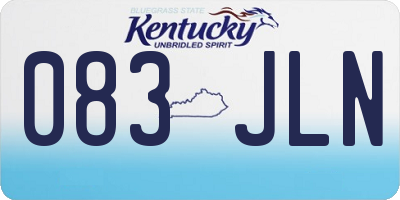 KY license plate 083JLN