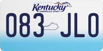 KY license plate 083JLO