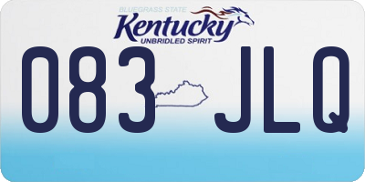KY license plate 083JLQ