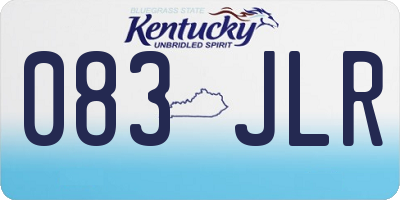 KY license plate 083JLR