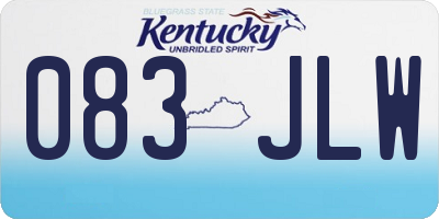 KY license plate 083JLW
