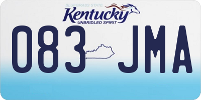 KY license plate 083JMA