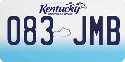 KY license plate 083JMB