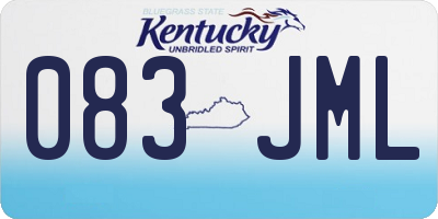KY license plate 083JML
