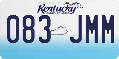 KY license plate 083JMM