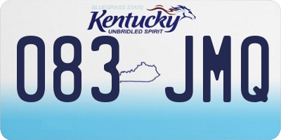 KY license plate 083JMQ
