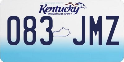 KY license plate 083JMZ