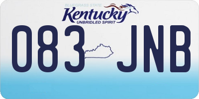 KY license plate 083JNB