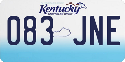 KY license plate 083JNE