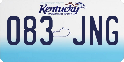 KY license plate 083JNG
