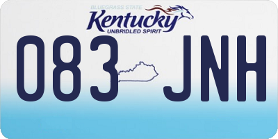 KY license plate 083JNH