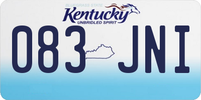 KY license plate 083JNI