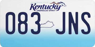 KY license plate 083JNS