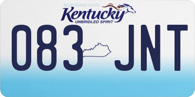 KY license plate 083JNT