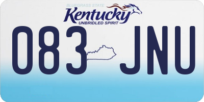 KY license plate 083JNU