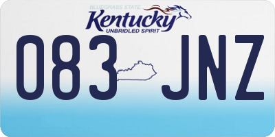KY license plate 083JNZ