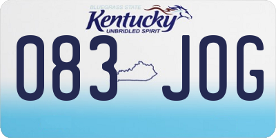KY license plate 083JOG