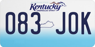 KY license plate 083JOK