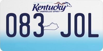 KY license plate 083JOL