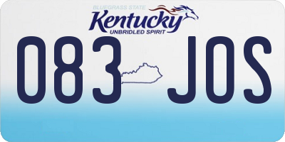 KY license plate 083JOS