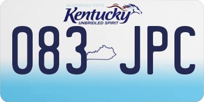 KY license plate 083JPC