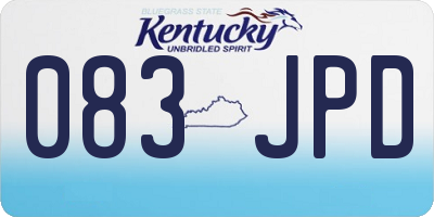KY license plate 083JPD