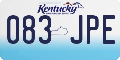 KY license plate 083JPE