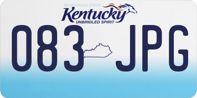 KY license plate 083JPG