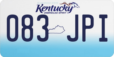 KY license plate 083JPI