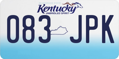 KY license plate 083JPK