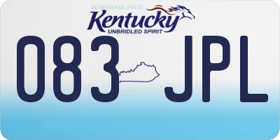 KY license plate 083JPL