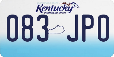 KY license plate 083JPO