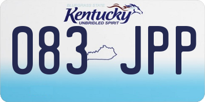 KY license plate 083JPP