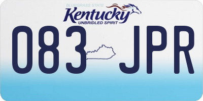KY license plate 083JPR