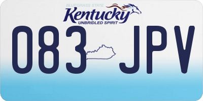 KY license plate 083JPV