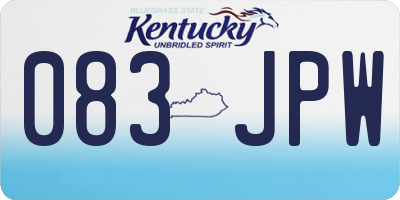 KY license plate 083JPW