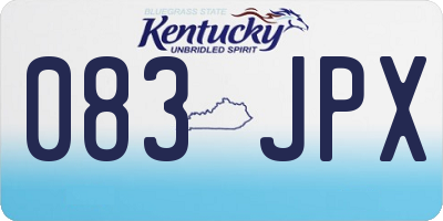 KY license plate 083JPX