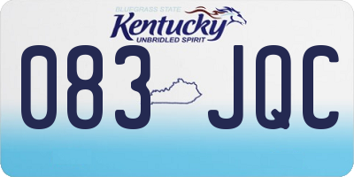 KY license plate 083JQC