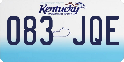 KY license plate 083JQE